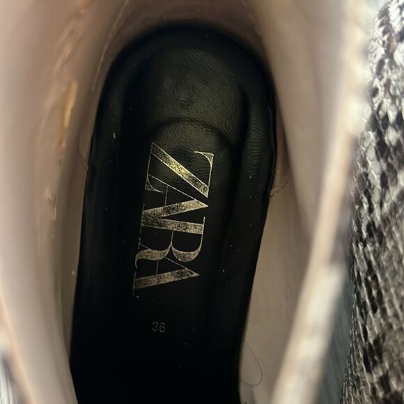 Zara V-Vamp Cowboy Snake Print Ankle Boots Size: 36 - Picture 10 of 14